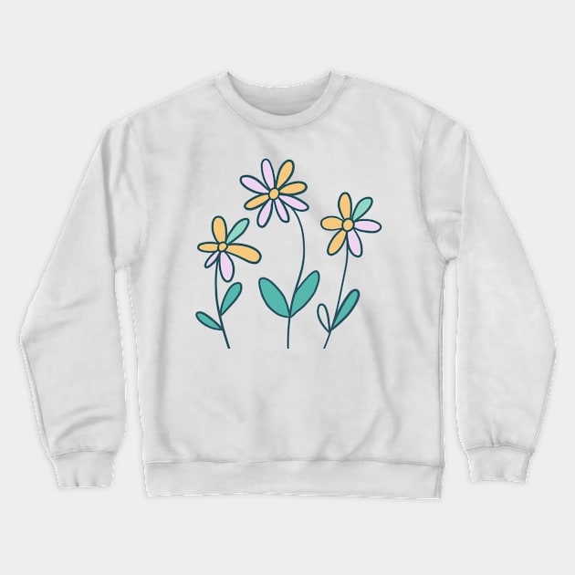 Naive childish flowers Crewneck Sweatshirt by JakoRila